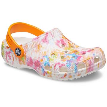 Zuecos Crocs Classic Tie-Dye Graphic Niña Naranjas | Mexico 1483QMAZ